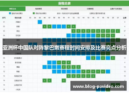 亚洲杯中国队对阵黎巴嫩赛程时间安排及比赛亮点分析 亚洲杯中国队对阵黎巴嫩赛程时间安排及比赛亮点分析
